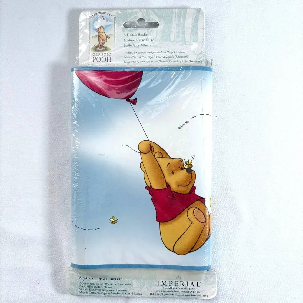 Vintage Imperial Disney Classic‎ Pooh w/ Balloons 6x Wallpaper Border 30 yds NOS